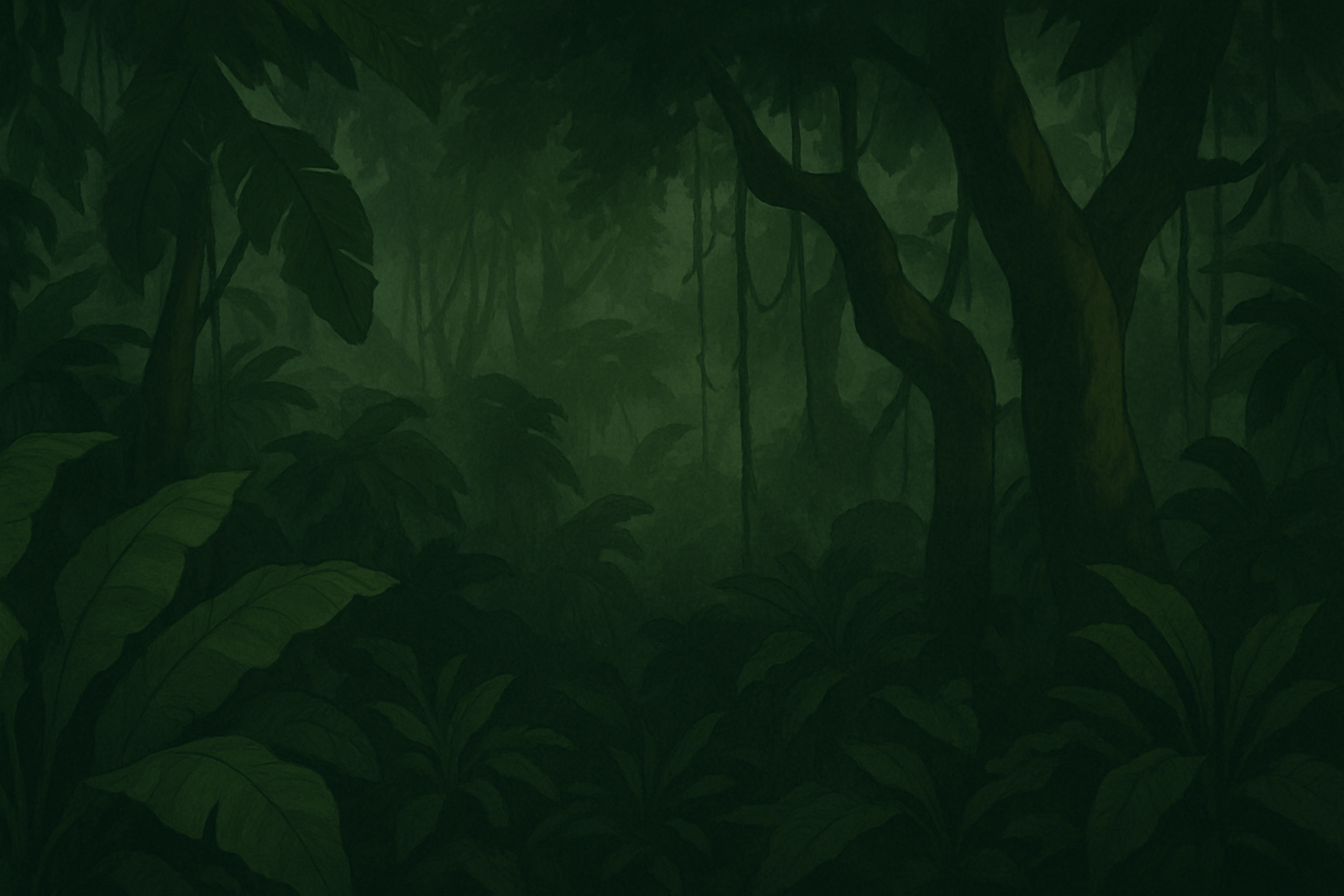illustrate jungle background in dark muted greens